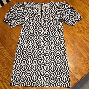 LOFT Black and White Short Sleeve Dress